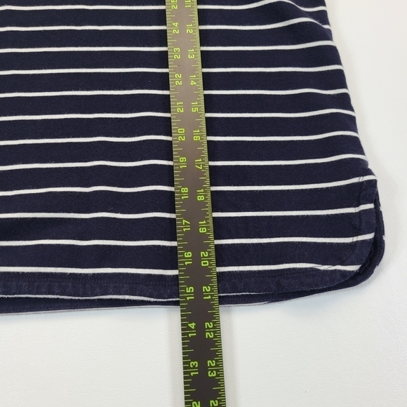 Talbots Cotton Modal Stripe Mini Skirt Black White Drawstring Waist, Size Medium - Picture 13 of 14